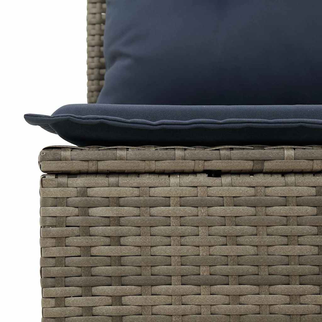 Garden Sofa 4 pcs Grey and navy 62 x 62 x 69 cm Poly rattan